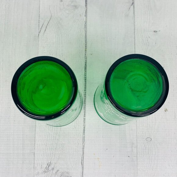 MCM Anchor Hocking CANADIAN GEESE Ducks Frost Green 14oz Tumbler Glasses Set 2 - Picture 5 of 7